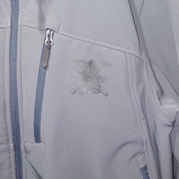 NRA Fleece Lined Jacket Navy Grey Fleece Adjustable Mens Size Large - Picture 3 of 12